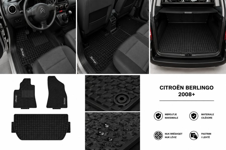 [Floor-Mats] KingMats mbulesë dyshemeje për Citroën Berlingo 2008+