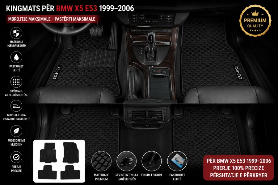 [Floor-Mats] KingMats mbulesat e dyshemesë për BMW X5 E53 1999–2006 –