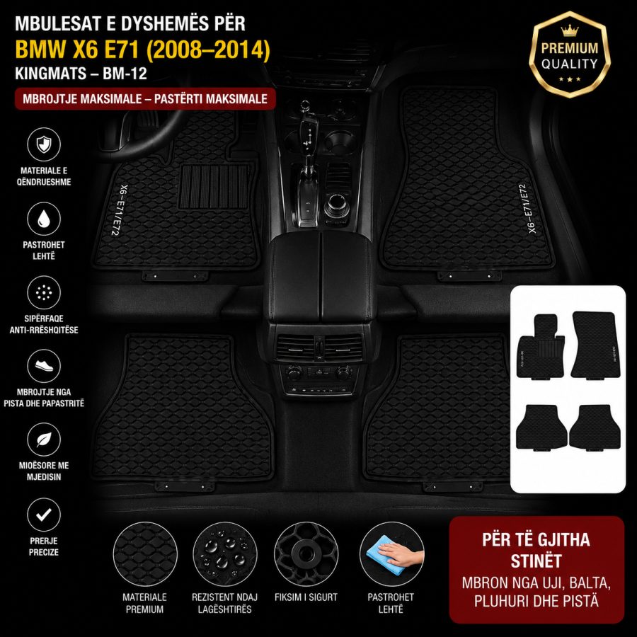 [Floor-Mats] KingMats mbulesat e dyshemesë për BMW X6 E71 (2008–2014) –