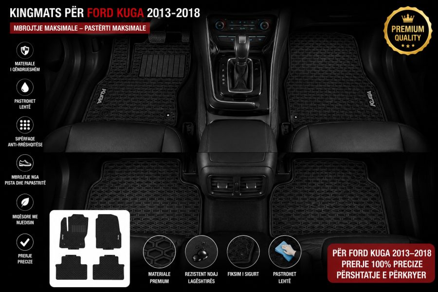 [Floor-Mats] KingMats mbulesat e dyshemesë për Ford Kuga 2013–2018 –