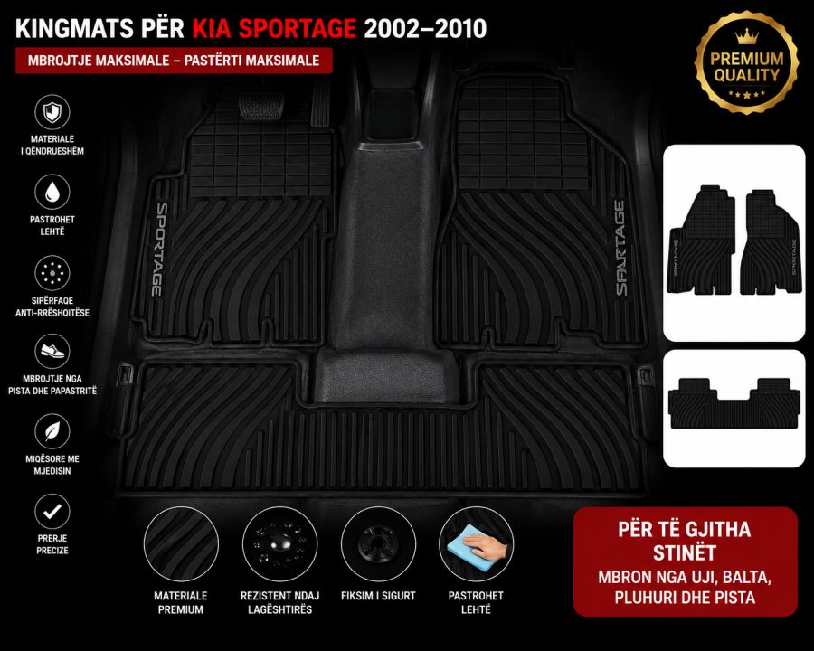 [Floor-Mats] KingMats mbulesat e dyshemesë për Kia Sportage 2002–2010 –
