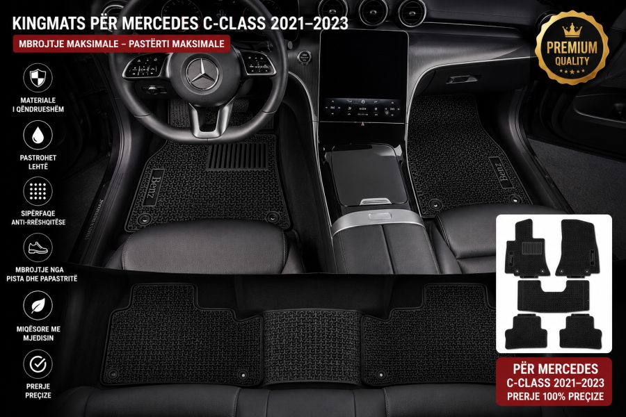 [Floor-Mats] Mbulesë për makinë KingMats për Mercedes C-Class 2021–2023 –