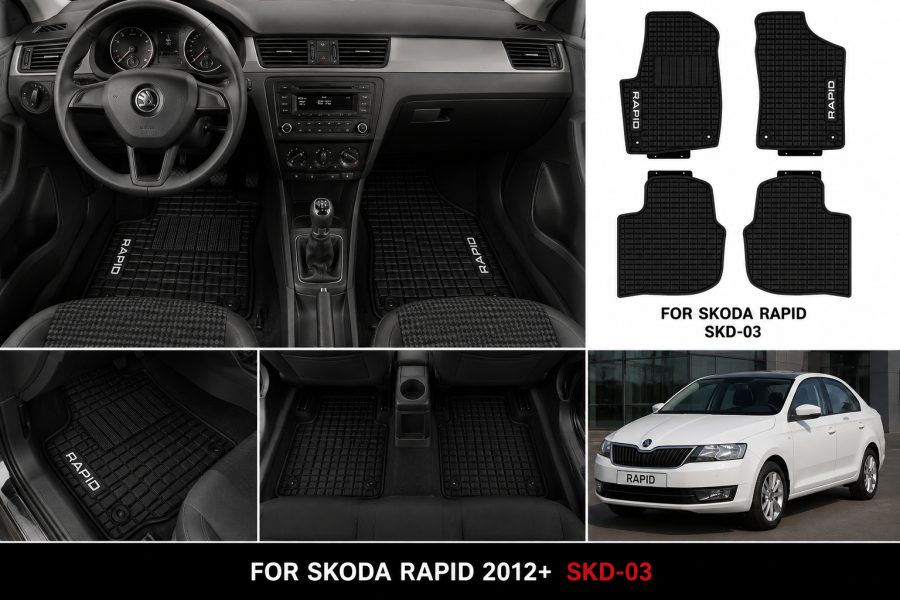 [Floor-Mats] Mbulesë dyshemeje KINGMATS SKODA RAPID 2012+ –