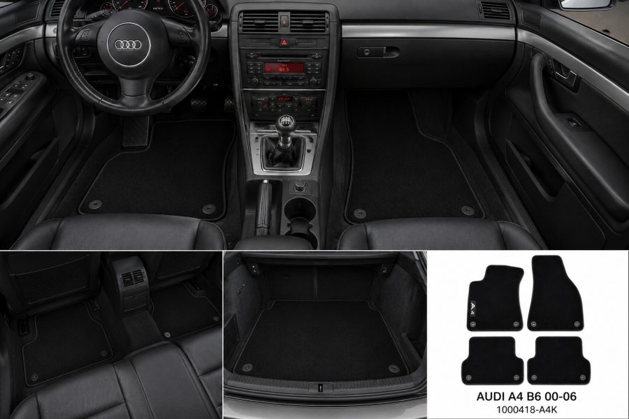 [Floor-Mats] Tapetet e dyshemesë për Audi A4 B6 00-06 – 1000418-A4K