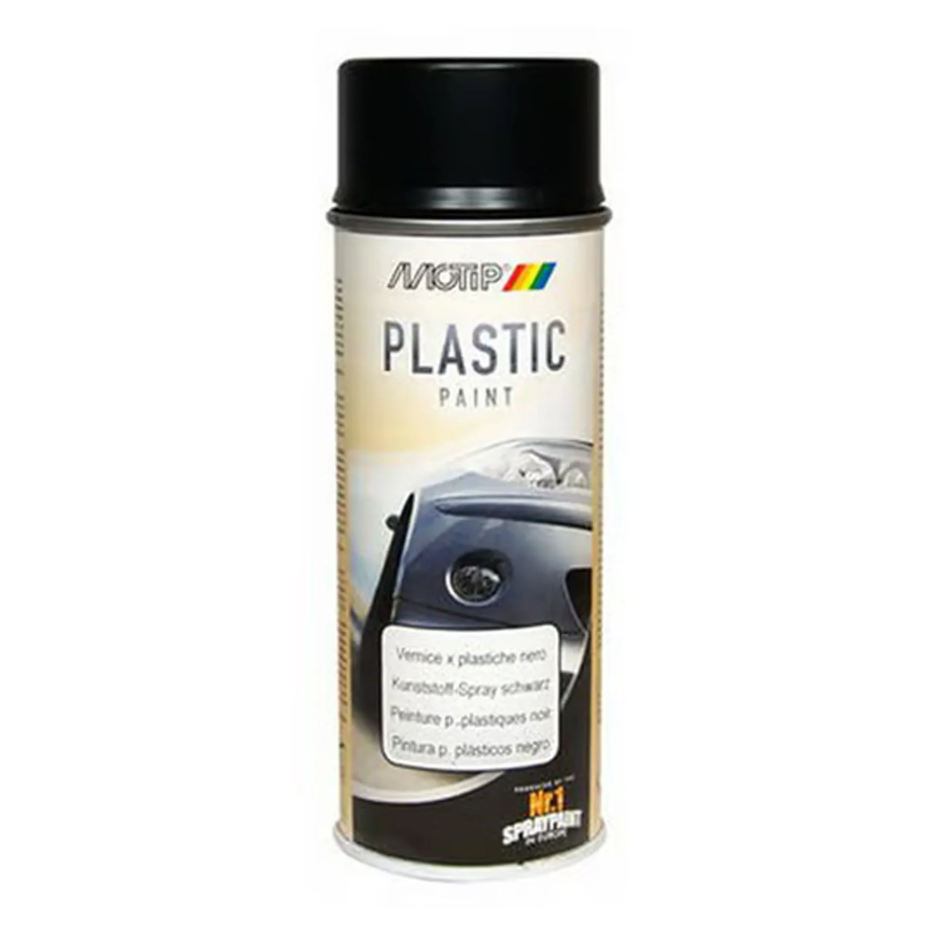 Për bojë plastike mat e zezë 400ml Motip –